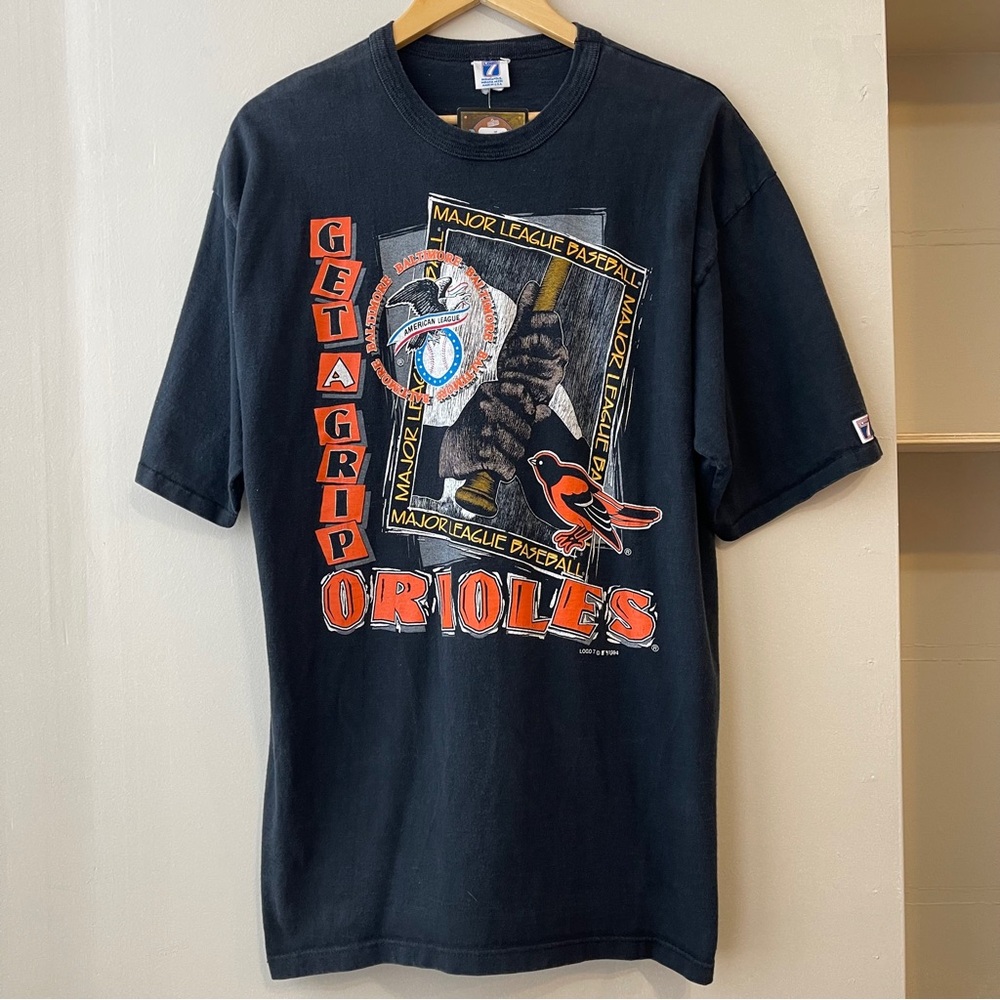 Vintage Baltimore Orioles Shirt Mens XL Black MLB Baseball 1994 Made USA Logo 7